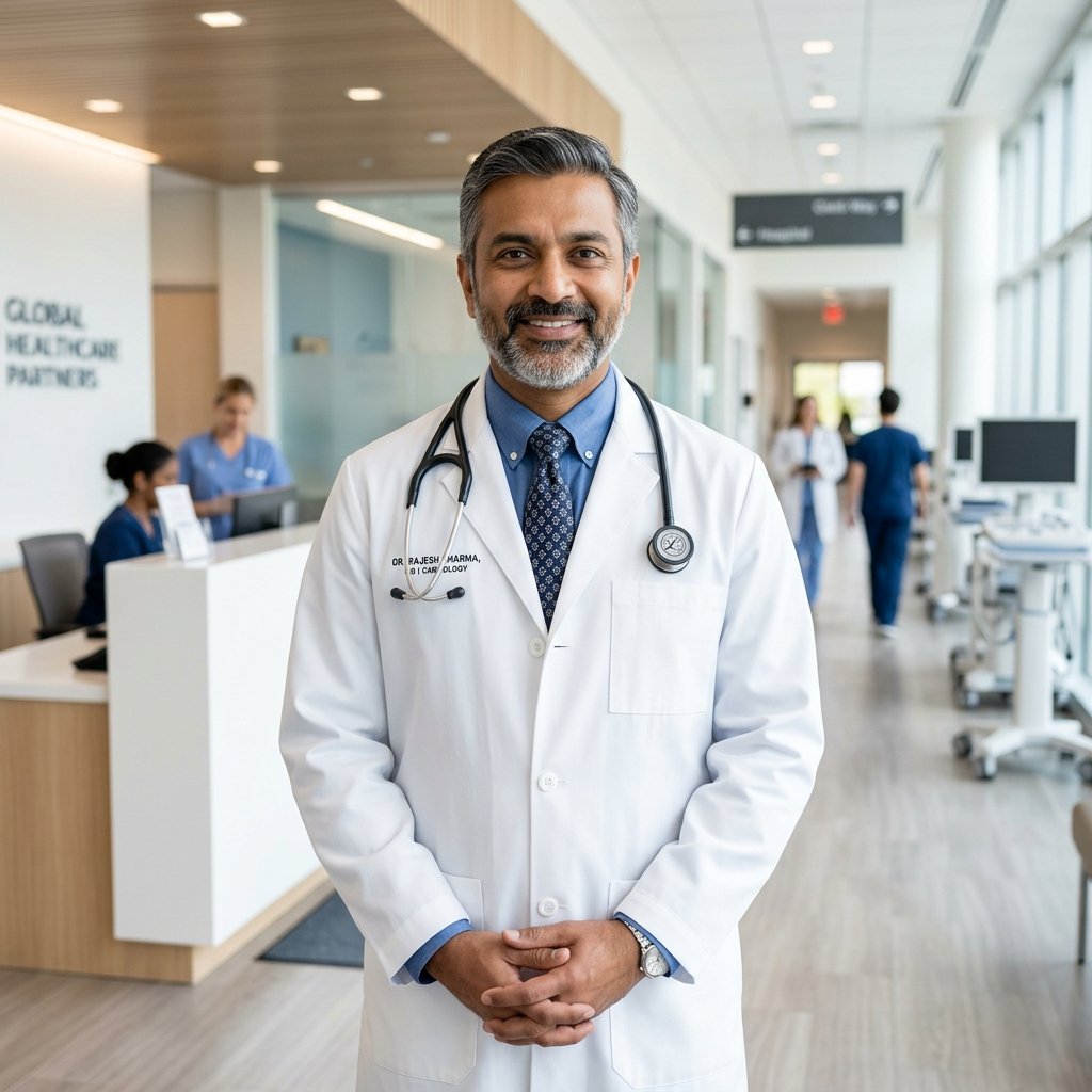 Professional medical doctor smiling in clinical setting representing doctor loan solutions